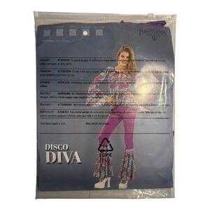 Hauntlook Disco‎ Diva Costume Adult Extra Large Shirt Pants 70s Halloween XL NEW